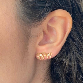 BRINCO DUPLO LACINHO COM UMA ZIRCONIA PM 9MM 10MM