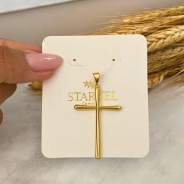 PINGENTE CRUZ PALITO FINA 42MM