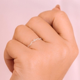 ANEL P925 BOLINHA ONDULADA SOLITARIO ZIRCONIA CRISTAL
