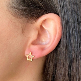 ARGOLA CLICK COM ESTRELA VAZADA LISA