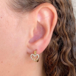 ARGOLA CLICK CORACAO VAZADO CRAVEJADO