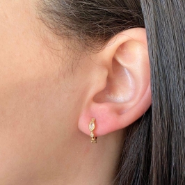 ARGOLA CLICK CRAVEJADA COM 1 BAGUETE 12MM