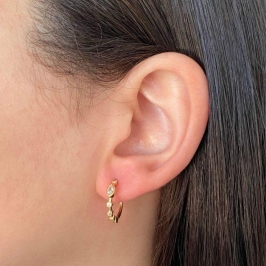 ARGOLA CLICK CRAVEJADA COM 1 BAGUETE 14MM