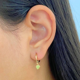 ARGOLA COM PINGENTE CORAÇAO CHAPA