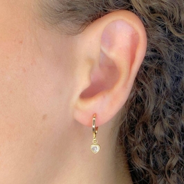 ARGOLA COM PINGENTE CORAÇÃO ZIRCONIA CRISTAL 5MM