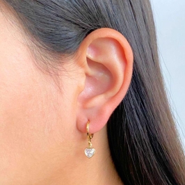 ARGOLA COM PINGENTE CORAÇÃO ZIRCONIA CRISTAL 7X7MM