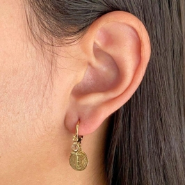 ARGOLA COM PINGENTE PONTO DE LUZ, CRUZ E ORAÇAO DO PAI NOSSO