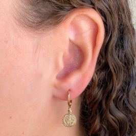 ARGOLA COM PINGENTE SÃO BENTO 8MM