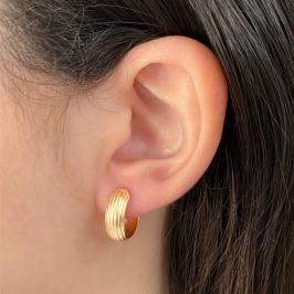 ARGOLA TARRACHA PEQUENA GROSSA LISA LISTRADA 17X5MM