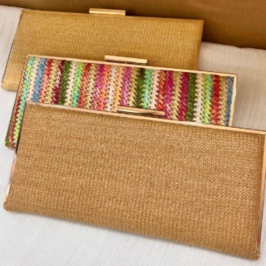 BOLSA CLUTCH PALHA RETANGULAR COLOR
