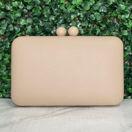 BOLSA CLUTCH RETANGULAR LISA PUXADOR DUPLO REDONDO