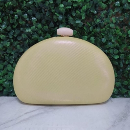 BOLSA CLUTCH SEMICÍRCULO LISA PUXADOR CILINDRO