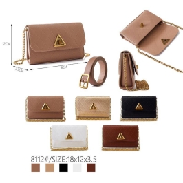 BOLSA PEQUENA ABOTUADOR TRIANGULO + CINTO