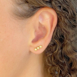 BRINCO EAR CUFF 3 LOSANGO CRAVEJADO