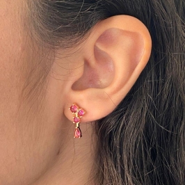BRINCO EAR CUFF RUBI 4 PEDRA ZIRCONIA