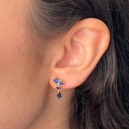 BRINCO EAR CUFF SAFIRA 4 PEDRA ZIRCONIA