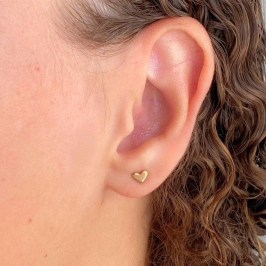 BRINCO INFANTIL LISO CORAÇAO CHEIO DE CHAPA 3,5X4,7MM