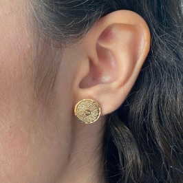 BRINCO PEQUENO CIRCULO ESCRITO PAI NOSSO 13MM