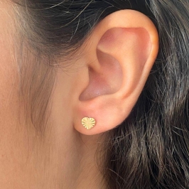 BRINCO PEQUENO CORAÇÃO CHAPA COM REFLEXO 4MM