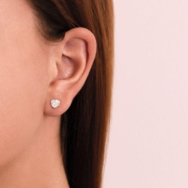 BRINCO PEQUENO P925 CORAÇAO ZIRCONIA CRISTAL 6MM 4 GARRA