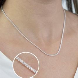 CHOKER P925 PIPOCA DIAMANTADA 1,5MM