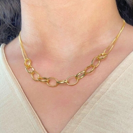 CHOKER VENEZINA DUPLA E COM 11 ELOS