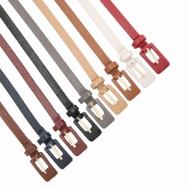 CINTO COURINO FIVELA RETANGULAR COM LADO MAIOR CORREIA FINA