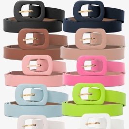 CINTO COURINO FIVELA RETANGULAR CORREIA MÉDIA