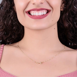 GARGANTILHA  3 BORBOLETA E 3 PEDRINHA CRAVEJADA