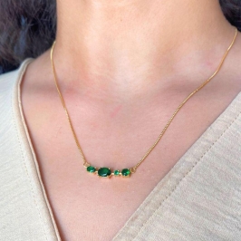 GARGANTILHA 4 PEDRAS ESMERALDA