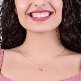 GARGANTILHA CARTIE 1 LUA CRAVEJADA E 4 ESTRELA LISA