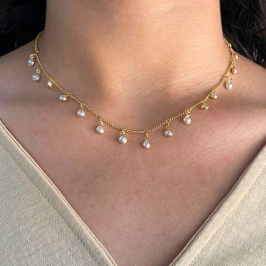 GARGANTILHA COM PINDURICALHO DE PEROLAS