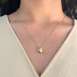 GARGANTILHA VENEZIANA COM PINGENTE GOTA LISA