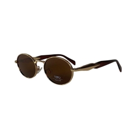 ÓCULOS ARMAÇÃO METAL LENTE OVAL LATERAL ACETATO