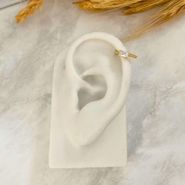 PIERCING FAKE DE BOLINHA LISA COM 1 ZIRCONIA RIVIERA
