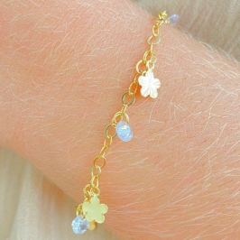 PULSEIRA COM 4 PONTO DE LUZ E 6 FLOR TRABALHADA