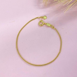 PULSEIRA INFANTIL LISA CORRENTE PIPOCA FINA 1MM