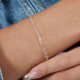 PULSEIRA P925 ELO DE CORAÇÃO VAZADO FIO 3MM