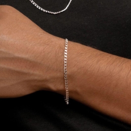 PULSEIRA P925 MASCULINA GRUMET QUADRADA 2,5MM 20CM