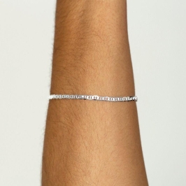 PULSEIRA P925 MASCULINA LACRE PIASTRINE FIO 3MM