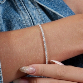 PULSEIRA P925 RIVIERA ZIRCONIA CRISTAL 14CM+EXTENSOR 6CM