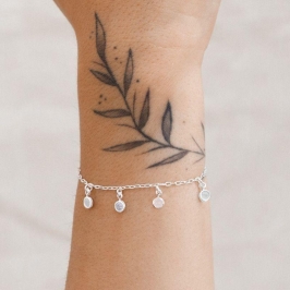 PULSEIRA PRATA 925 COM 4 ZIRCONIA CRISTAL ALONGADOR