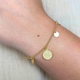 PULSEIRA SAO BENTO COM MEDALINHAS DE CHAPA REDONDA