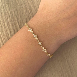 PULSEIRA COM 5 PONTO DE LUZ DE ESTRELA CRISTAL