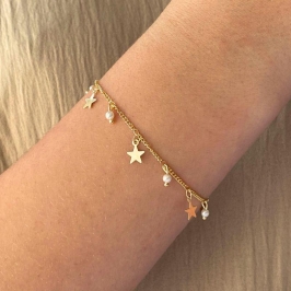 PULSEIRA DE PINDURICALHO DE ESTRELA DE CHAPA E PEROLAS