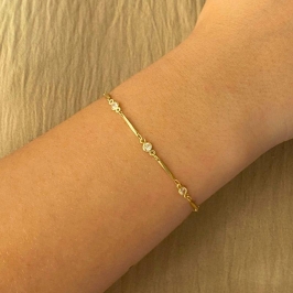 PULSEIRA PALITO COM PONTO DE LUZ REDONDO CRISTAL