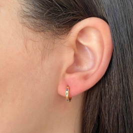 ARGOLA CLICK COLORIDA CRAVEJADA 10MM