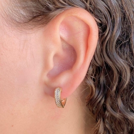 ARGOLA CLICK FORMATO V COM 2 FILEIRA CRAVEJADA 14MM