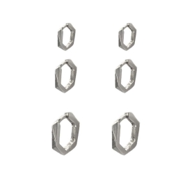 ARGOLA P925 TRIO CLICK HEXAGONO TORCIDO 10MM 12MM 14MM