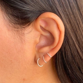 ARGOLA P925 TRIO TARRACHA COM MINI BOLINHAS LISAS